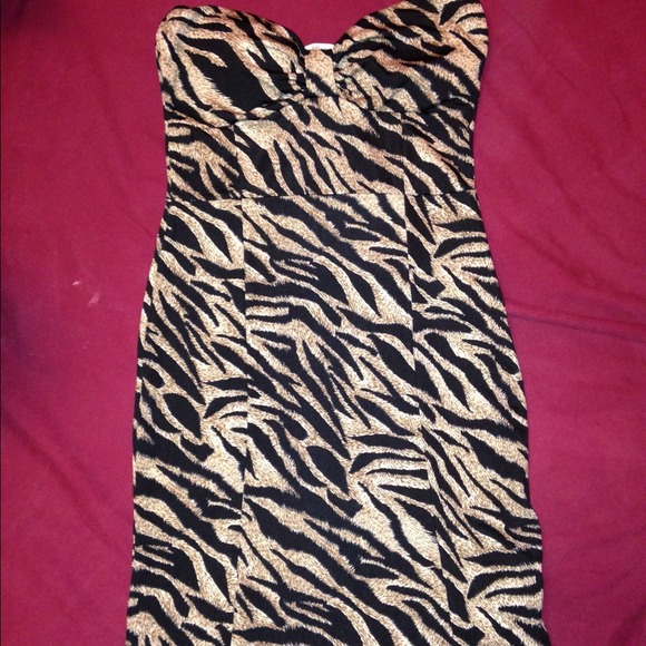 Fitted leopard stripped dress