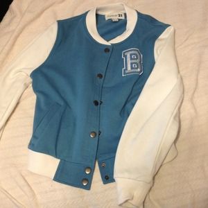 Blue varsity jacket