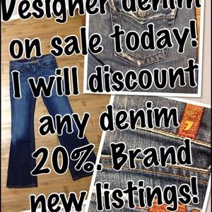 Designer denim!! 20% off today