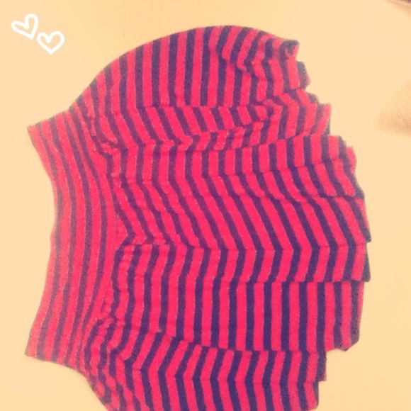 Red and black stripped skirt