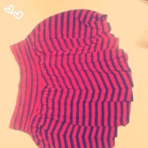 Red and black stripped skirt