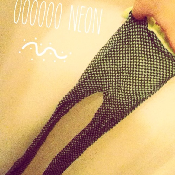 green and black neon fishnet tights ;)