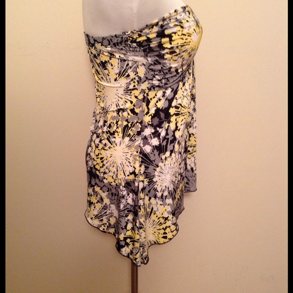 Yellow and grey strapless shirt - Picture 2 of 4