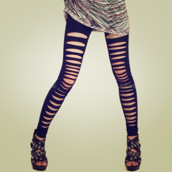 Black High Waisted Disco Style Leggings