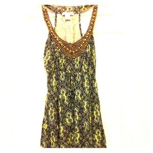 **SOLD Green and yellow patterned tank