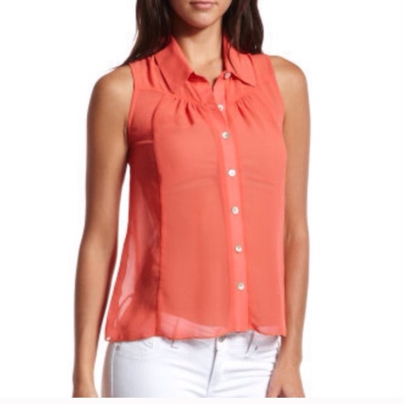 Charlotte Russe sheer coral top - Picture 4 of 4