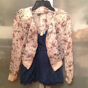 Chiffon floral blazer
