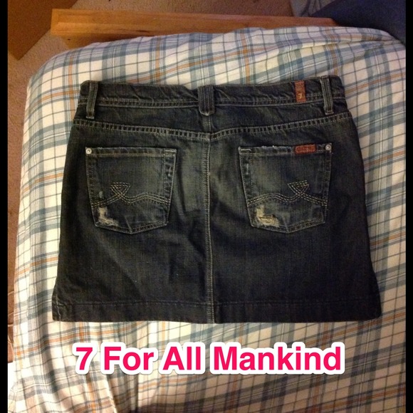 7 For All Mankind Black Denim Rocker Mini Skirt 30