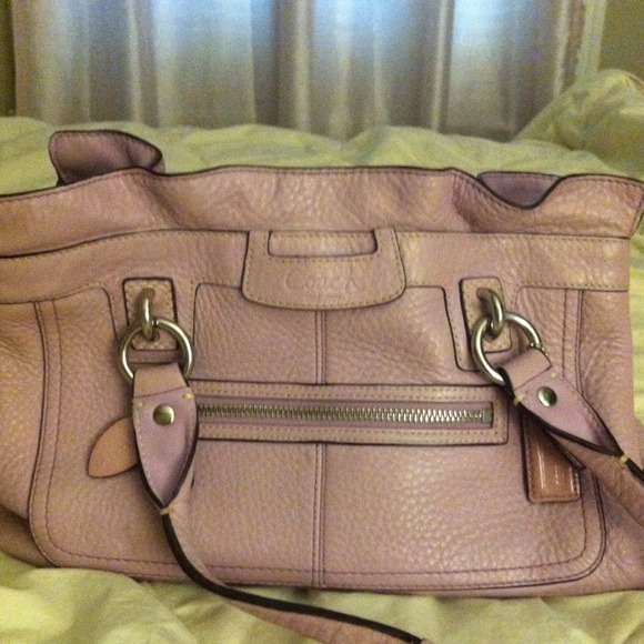 Lavender leather coach purse