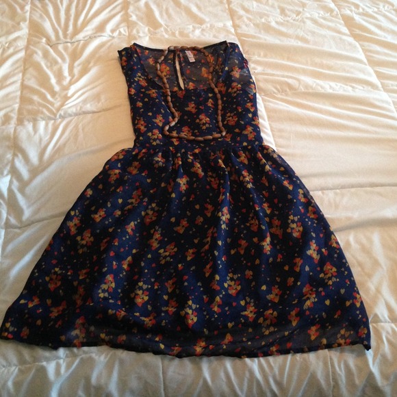 Navy blue with hearts dress size XL