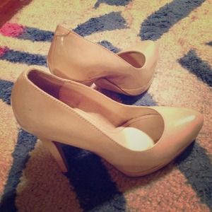 Nude Patent Leather Aldo Heels
