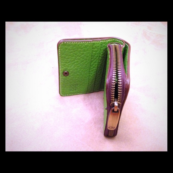 Carolina Herrara green Bi fold wallet
