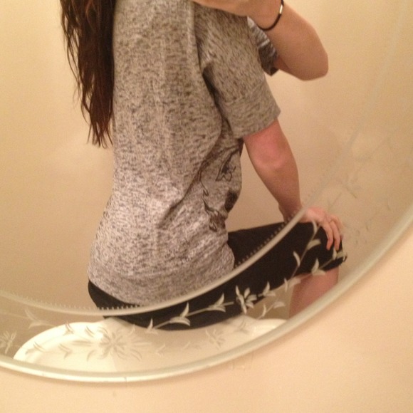 Gray top with purple an black designs! - Picture 2 of 4