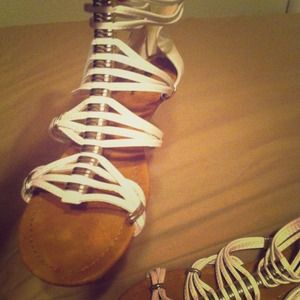 White strappy sandals