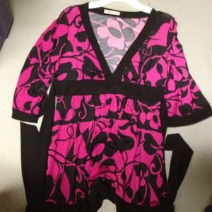 Pink and black dress top