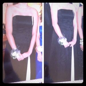 Black and white prom dress