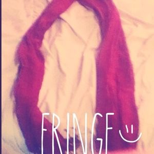 Red fringe scarf