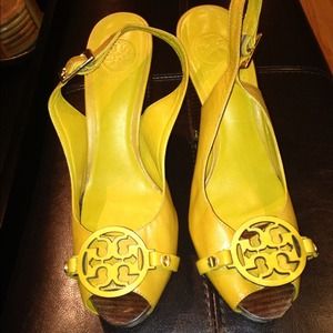 Tory Burch peep toe sling backs