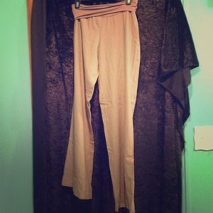Wide leg khaki pants