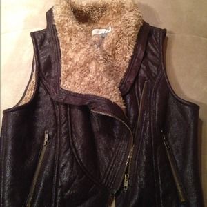 Faux shearling vest