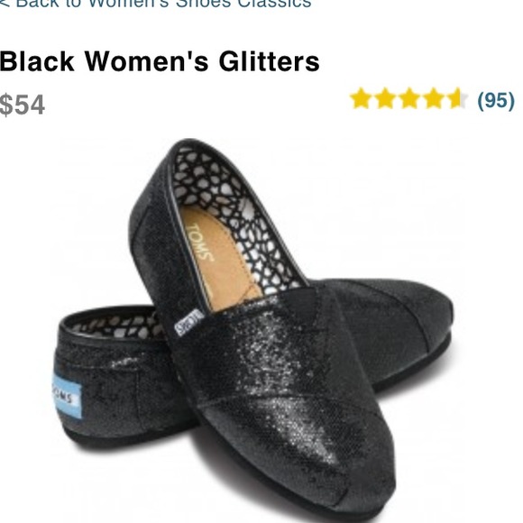 Toms- black GLITTER- sparkle