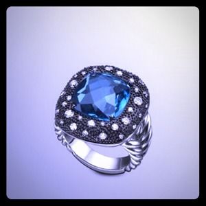David Yurman Moonlight Ice Blue Topaz Ring