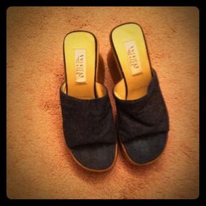 American eagle denim wedge sandals