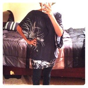 Mini dress & loose blouse combo