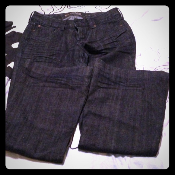 Express Eva flare dark wash jeans