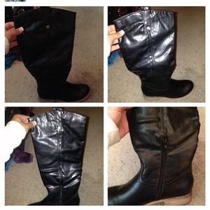 Never worn Cathy jean black size 9 boots w/ zipper