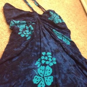 Blue hawaiian halter dress