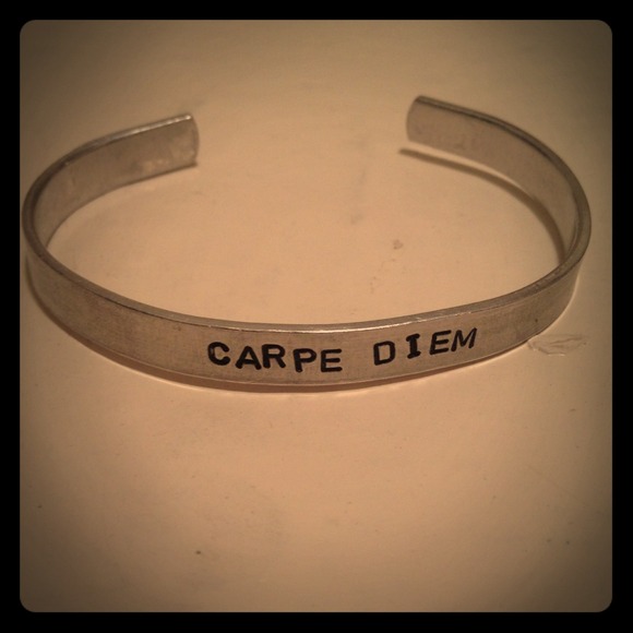 Carpe diem metal cuff