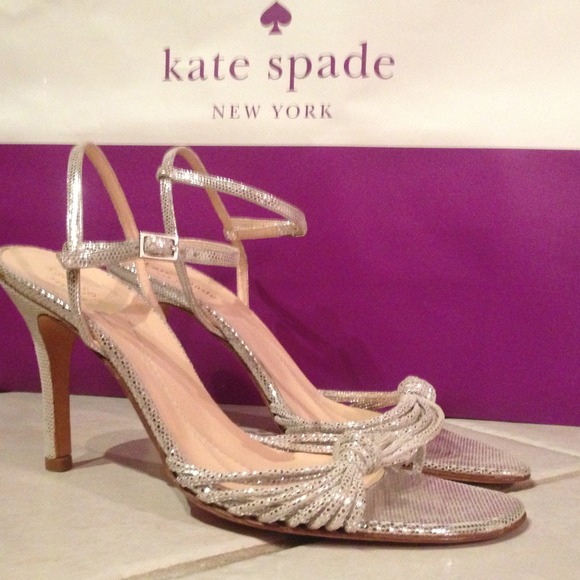 ⭐⭐⭐REDUCED⭐⭐⭐Kate Spade Silver Ankle Strap Heels
