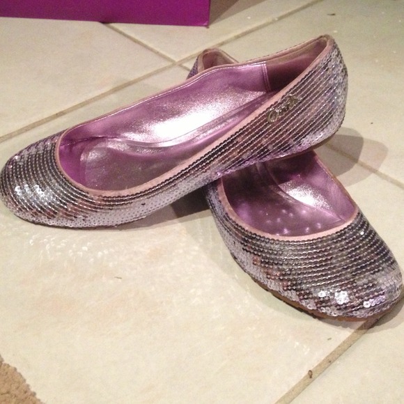 Coach sequin lavender flats