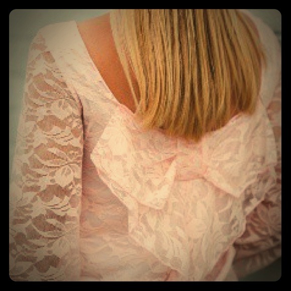 🎀Light Pink Lace Bow Back Dress🎀