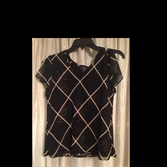 Black and Beige Top