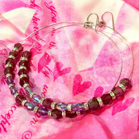 My large hoops again these with Amethyst Swarovski