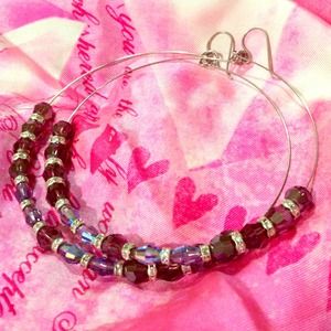 My large hoops again these with Amethyst Swarovski