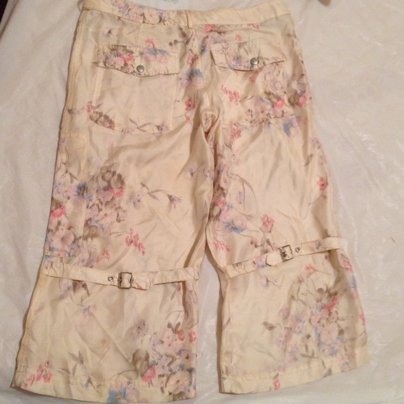 Byblos blu silk Capri pants - Picture 2 of 4