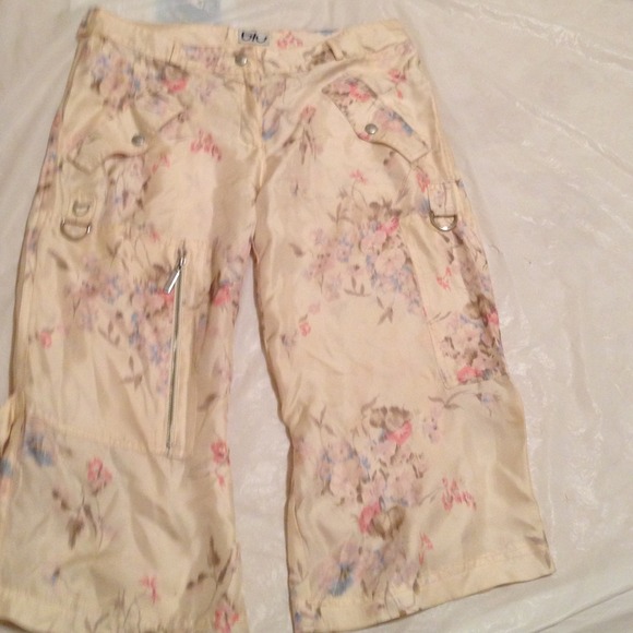 Byblos blu silk Capri pants - Picture 4 of 4