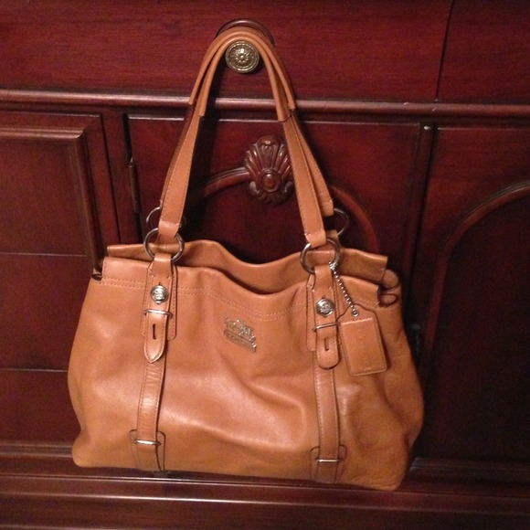 Leather Coach bag.