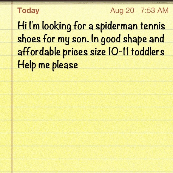 Looking for spiderman tennis shoes