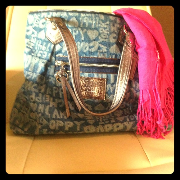 Poppy Coach Denim Tote