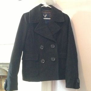American Eagle black pea coat