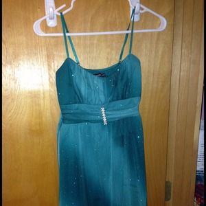 Beautiful green dress with diamond accents