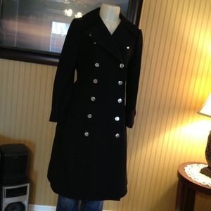 Black outrageous t length coat