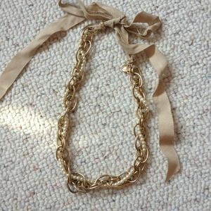 Jcrew tie necklace with pearls and chains
