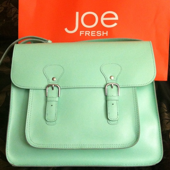🚫SOLD🚫 Joe Fresh Mint Leather school bag - Picture 2 of 4