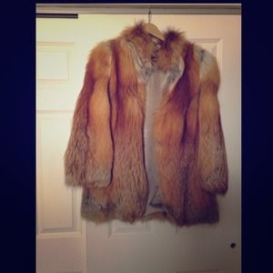 100% real fox fur jacket made in Poland