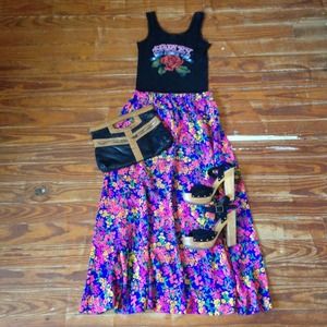 Vintage Floral Maxi Skirt